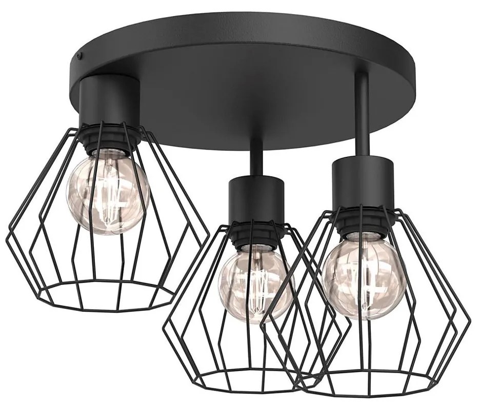 Stropné svietidlo PARKLA 3xE27/15W/230V čierna