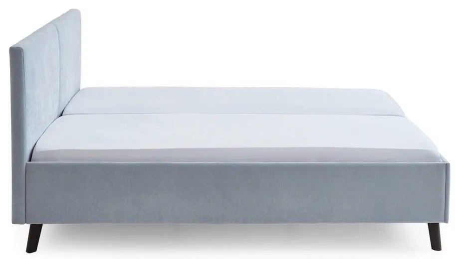 Svetlomodrá čalúnená dvojlôžková posteľ s roštom 160x200 cm Piano – Meise Möbel