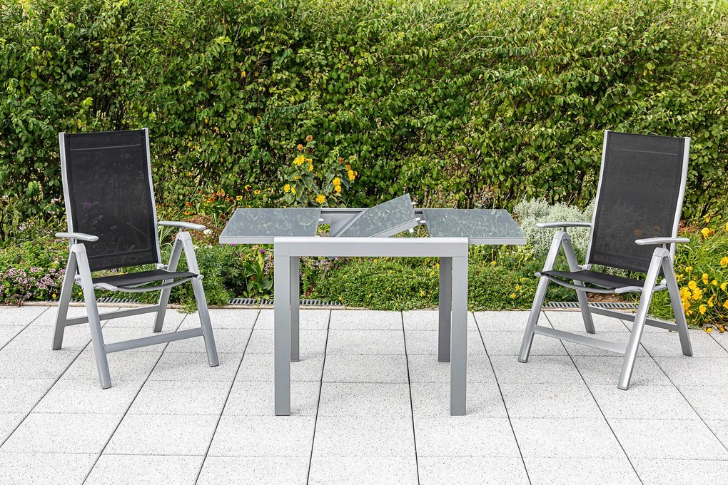 XXXLutz ZÁHRADNÝ STÔL, kov, sklo, 80-120/70/75,5 cm Gardenson - Online Only záhrada - 001442009601