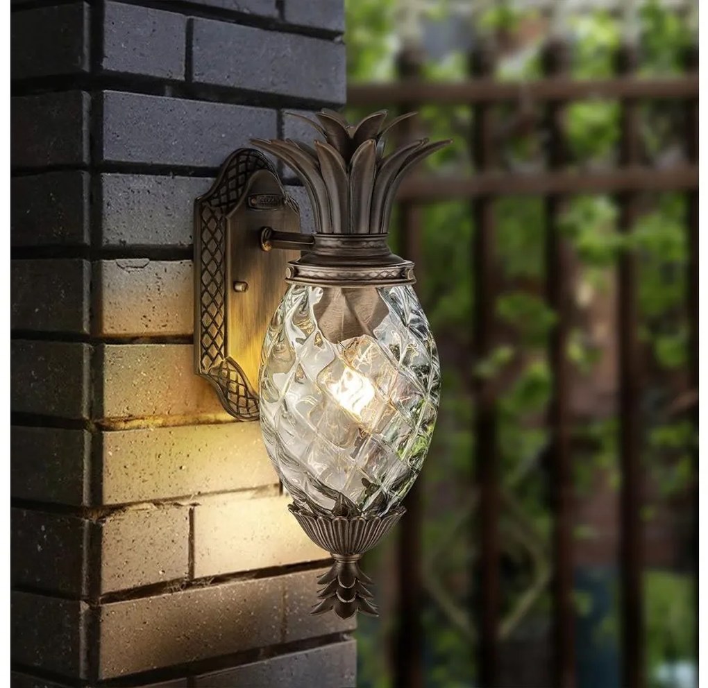 Hinkley HK-PLANTATION-S-BU - Vonk. svietidlo PLANTATION 1xE27/40W/230V IP44 bronz