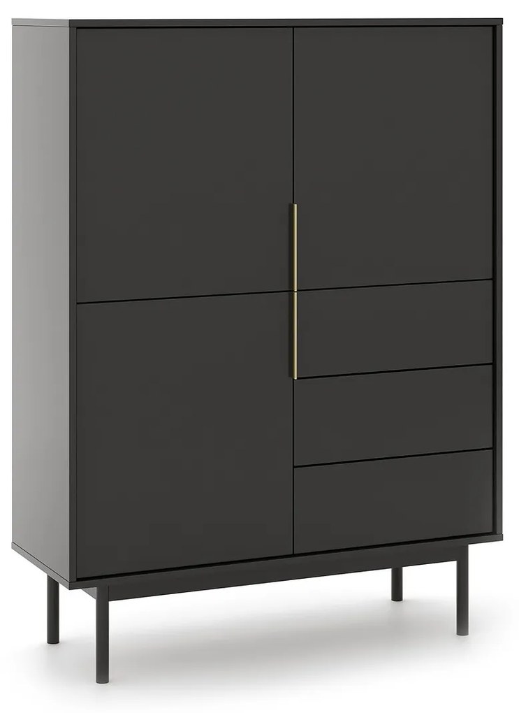 Vysoká komoda Viva 104 cm čierna