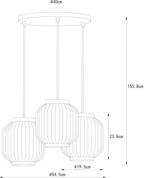 Lucide 13435/03/31 - Luster na lanku GOSSE 3xE27/40W/230V porcelán