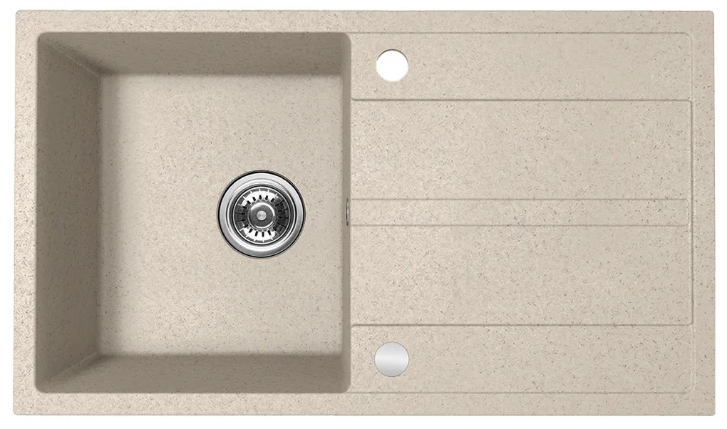 Kuchinox Viti, 1-komorový granitový drez 760x440x175 mm + sifón, béžová, LAV-SBX_411Y
