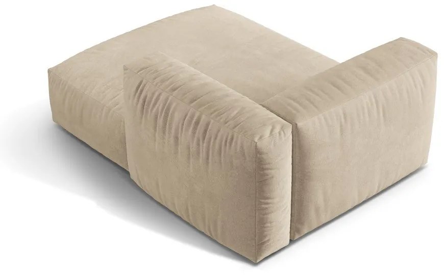 Béžový zamatový modul pohovky (pravý roh) Martina – Micadoni