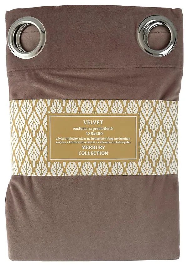 Záves na prechodkách Velvet 135x250 ružová Merkury Home