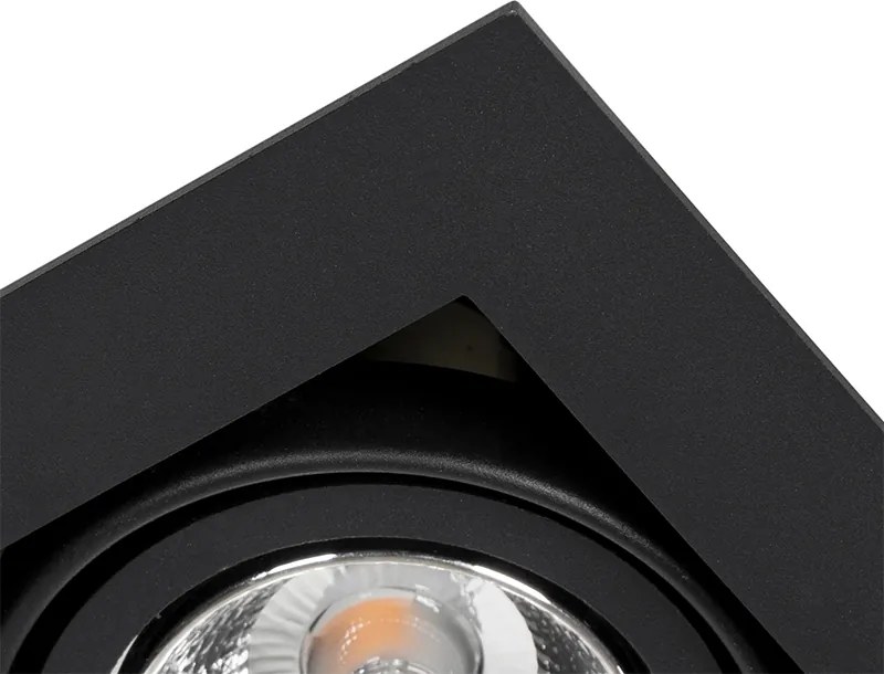 Sada 6 moderných zapustených bodových svetiel čierna nastaviteľná - Oneon 70
