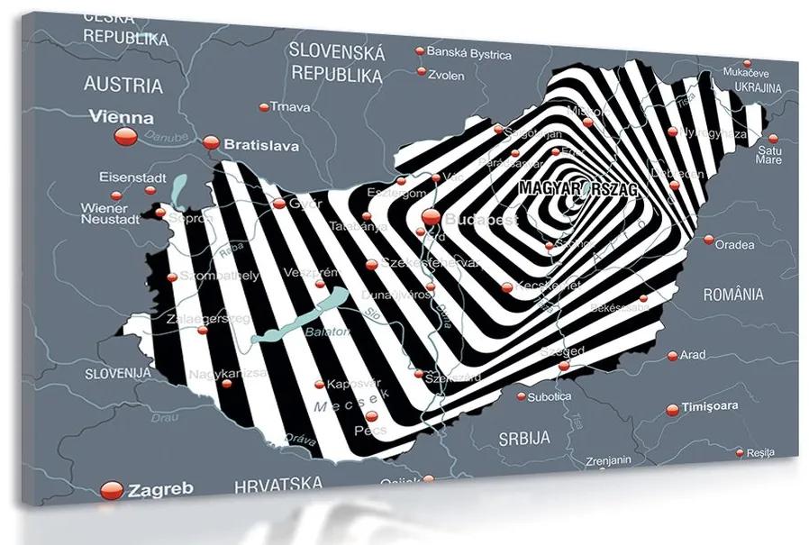 Obraz moderné prevedenie mapy Maďarska