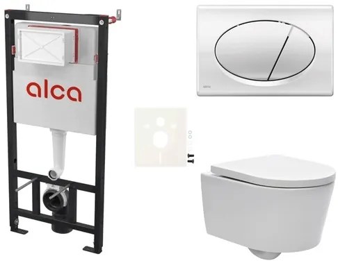 Cenově zvýhodněný závěsný WC set Alca do lehkých stěn / předstěnová + WC SAT Brevis SIKOASW2