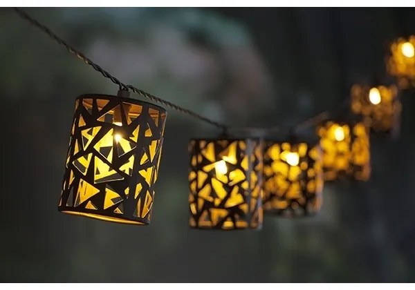 LED Solárna reťaz 10xE12/3,65m IP44 teplá biela