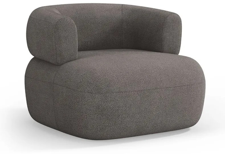 Sivé kreslo z textílie buklé Jenny – Micadoni Home