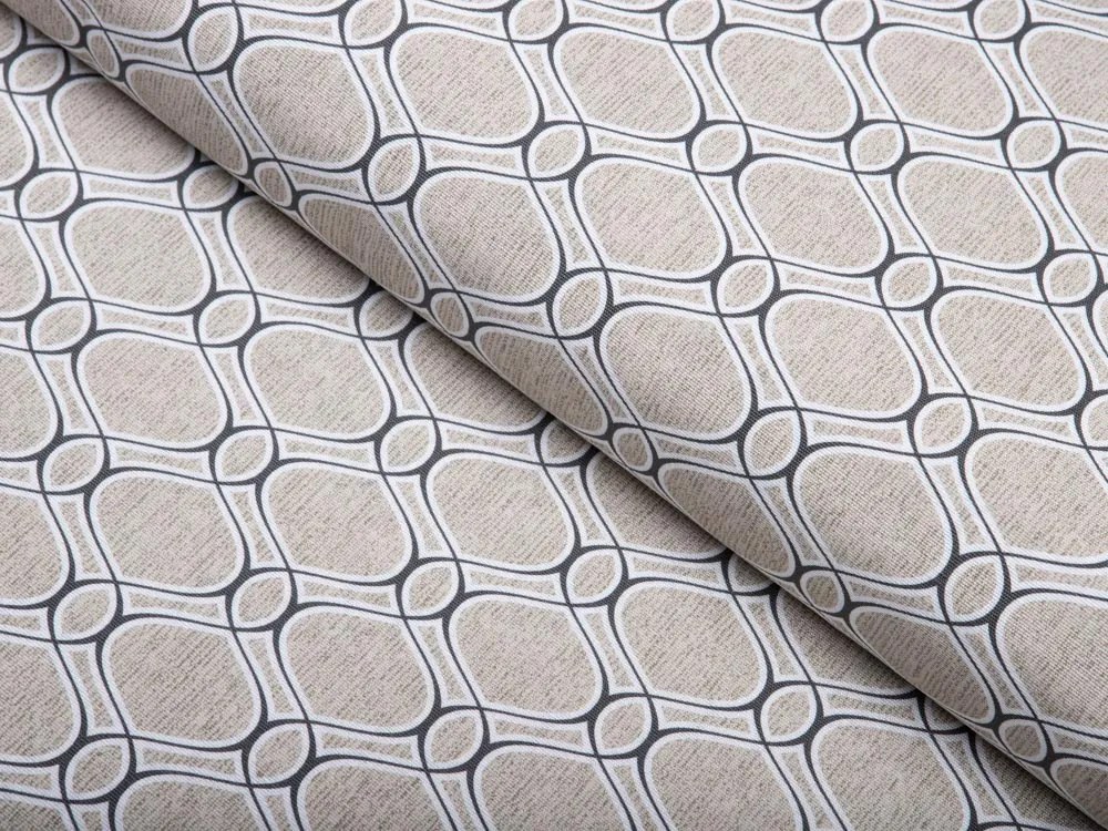 Biante Dekoračný oválny obrus Leona LN-124 Geometrický vzor na režnom 120x160 cm