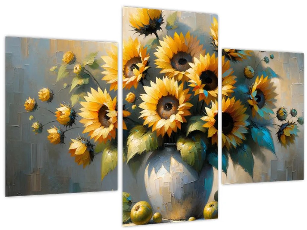 Obraz – Váza so slnečnicami (90x60 cm)