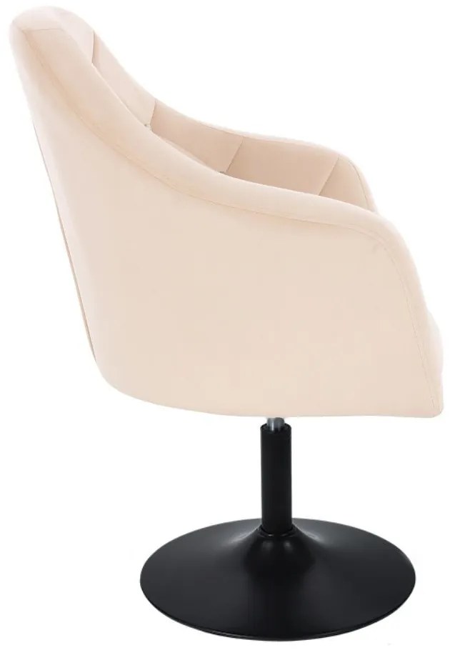LuxuryForm DESIGN Kreslo ROMA VELUR na čiernom tanieri - krémové