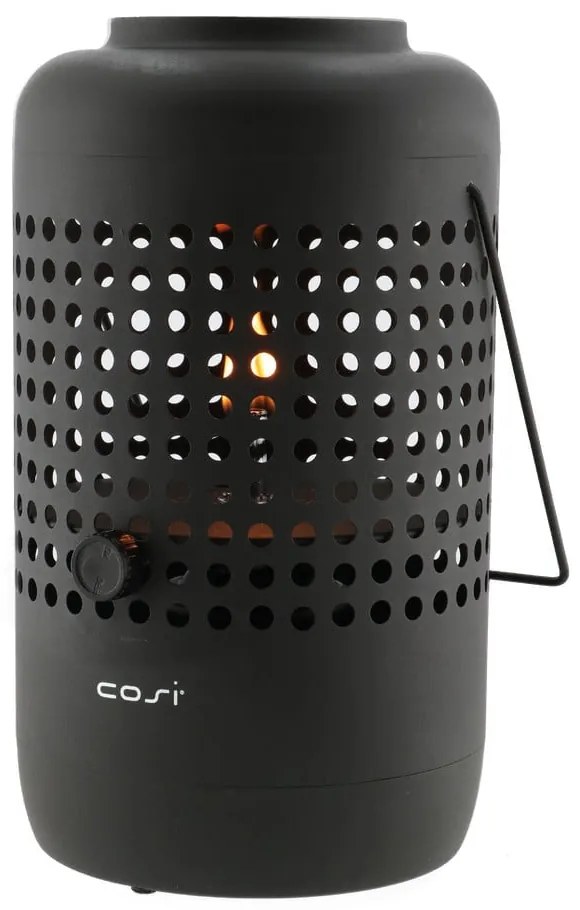 Čierna plynová lampa Cosi Drop, výška 37 cm