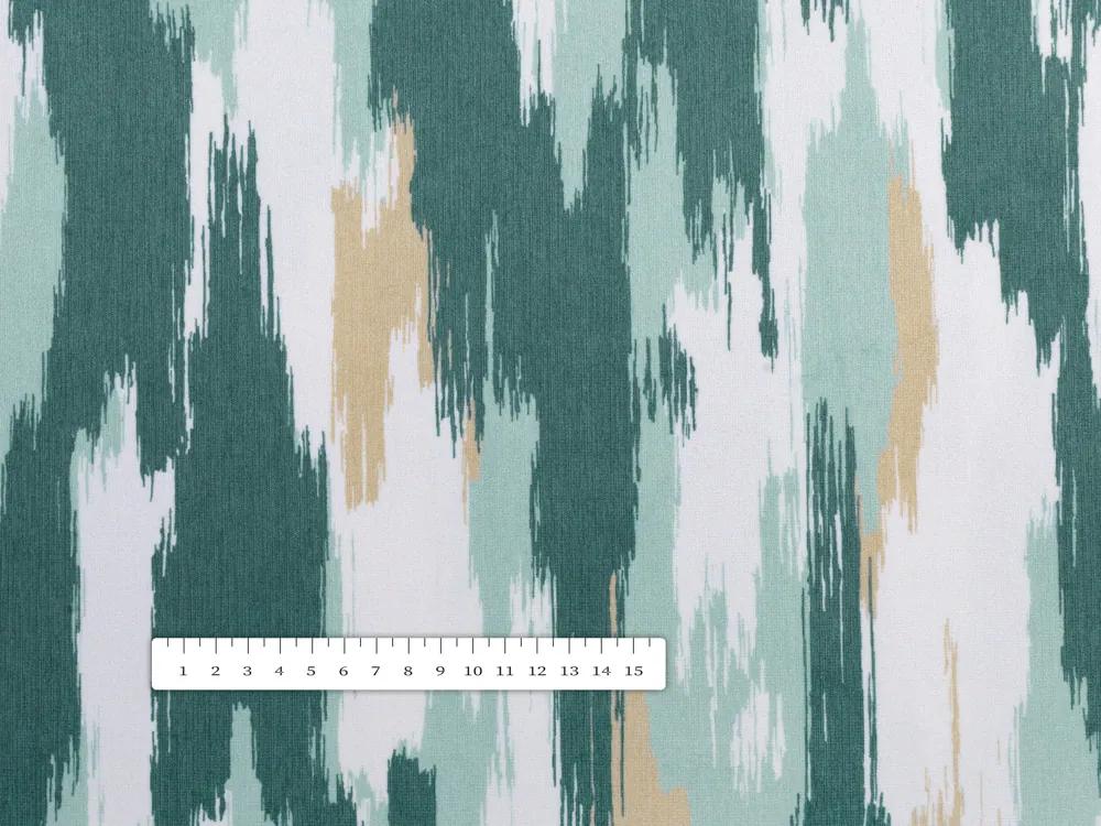Biante Zamatová obliečka na vankúš Tamara TMR-025 Zeleno-béžovo-biele žíhané pásy 35 x 45 cm