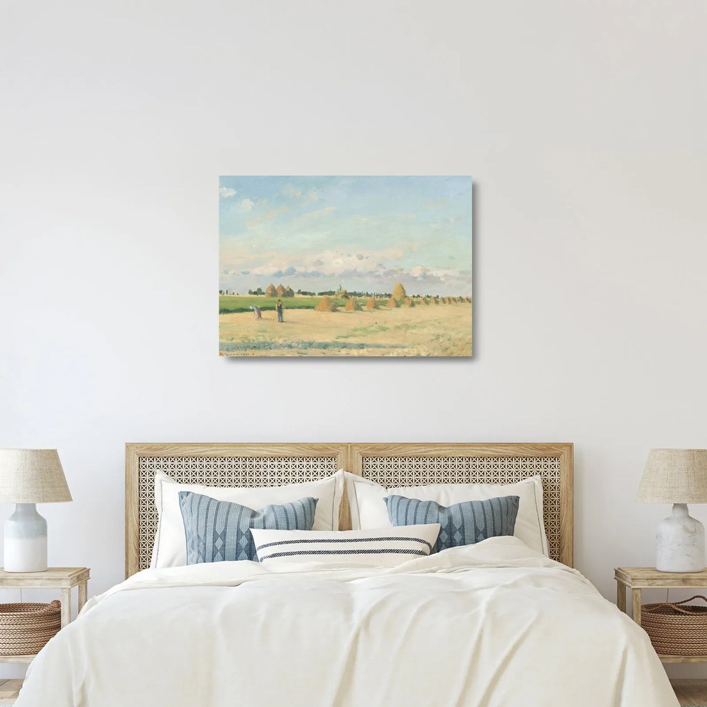 Sklenený obraz - Camille Pissarro, Landscape, Ile de France, reprodukcia (70x50 cm)