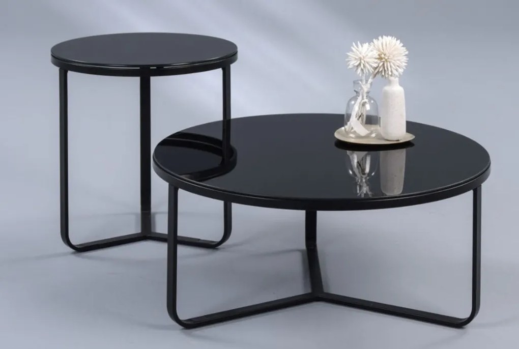 Okrúhly konferenčný stolík Boston 80 cm, čierny