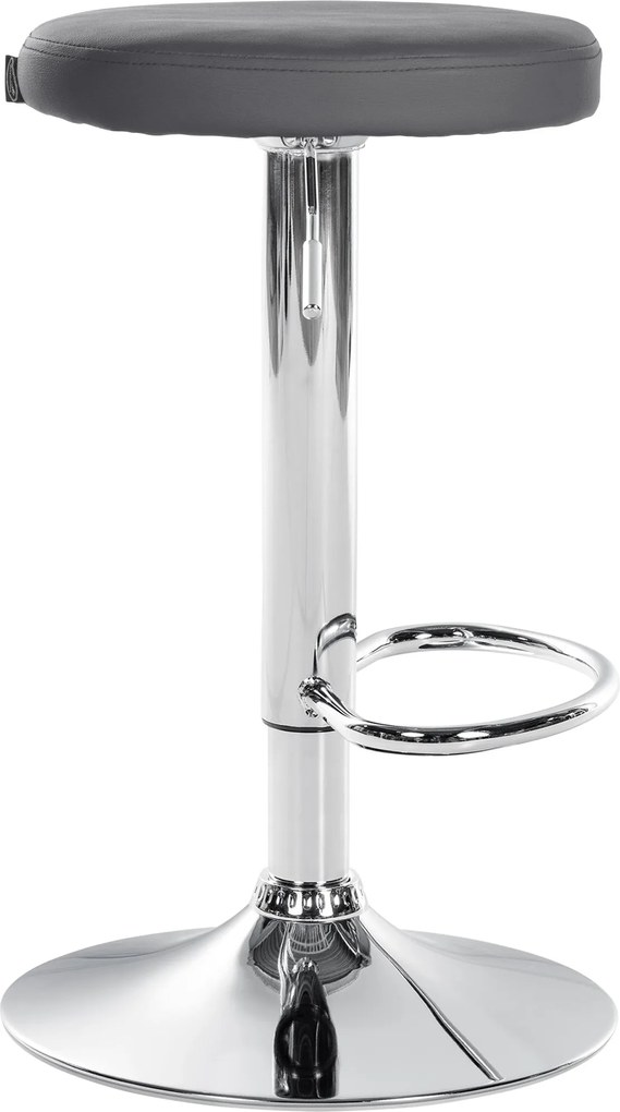 Barová stolička Ponte - koženka, chróm rám - Sivá