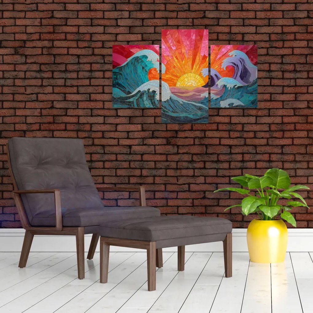 Obraz - Mozaika vĺn (90x60 cm)