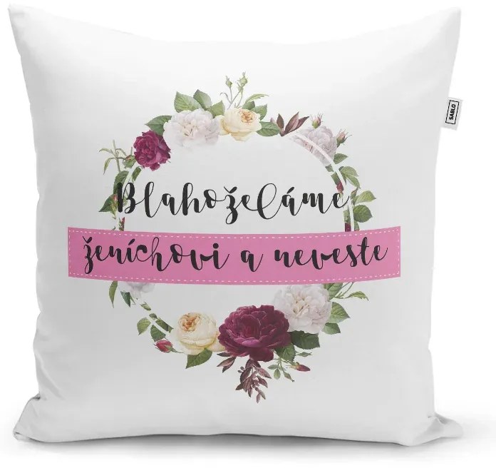 Sablio Vankúš Gratulujeme nevieste a ženíchovi: 40x40 cm
