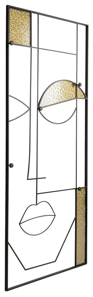 Art Boy Face nástenný vešiak zlatočierny 90x200 cm