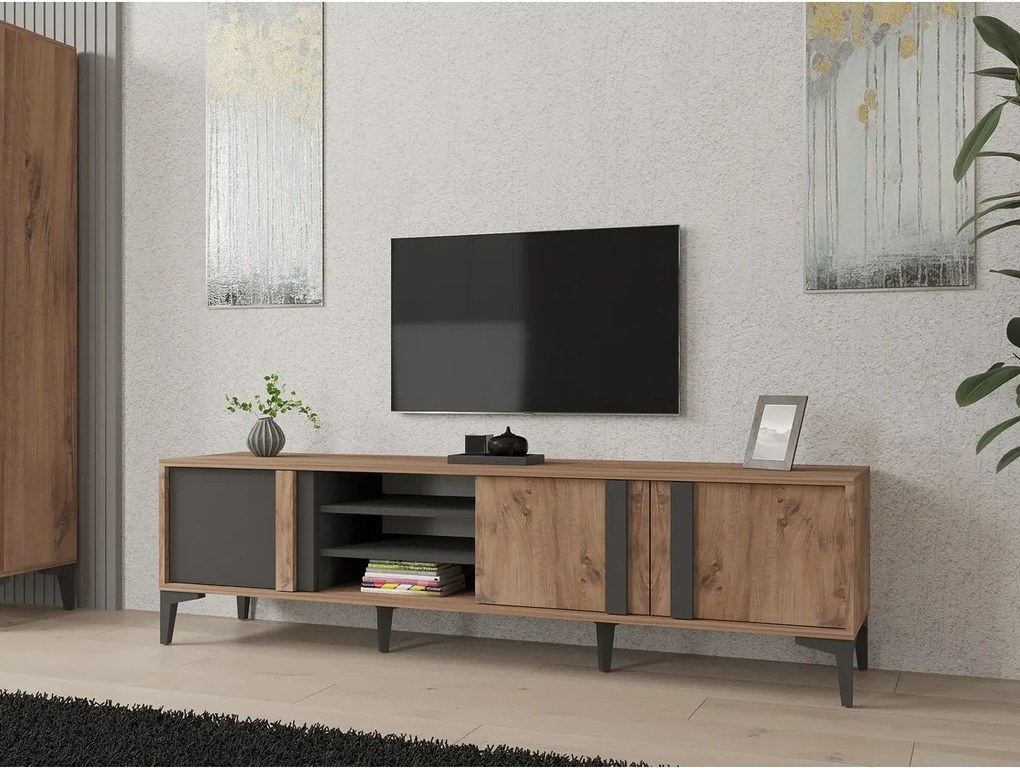Mengu Atlantic Pine a Anthracite TV stolík