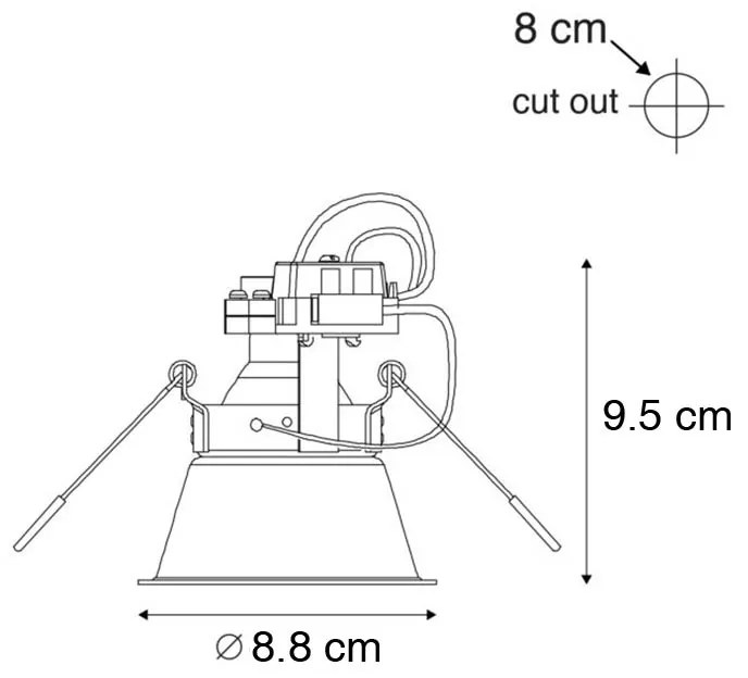 Sada 6 moderných zapustených bodových svetiel čierna otočná a naklápacia - Alloy