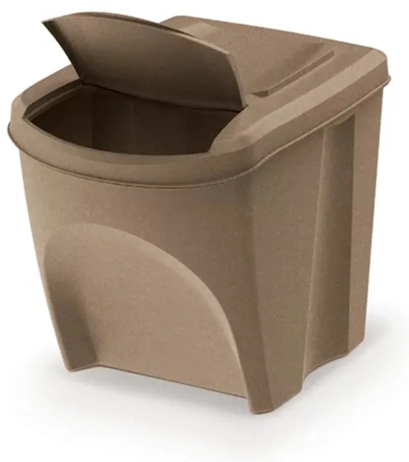 Odpadkové koše na triedený odpad, sada 3 ks x 25 l SORTIBOX - ECO WOOD