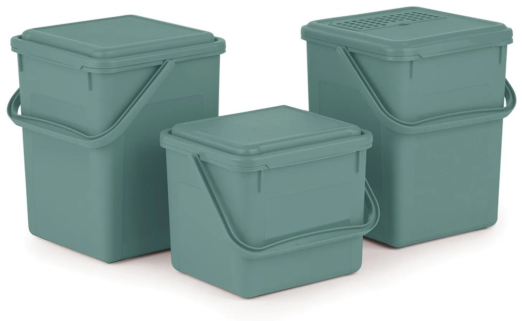 S - Odpadkový kôš na bio odpad, Kompostér BIO, matná zelená, 5 l