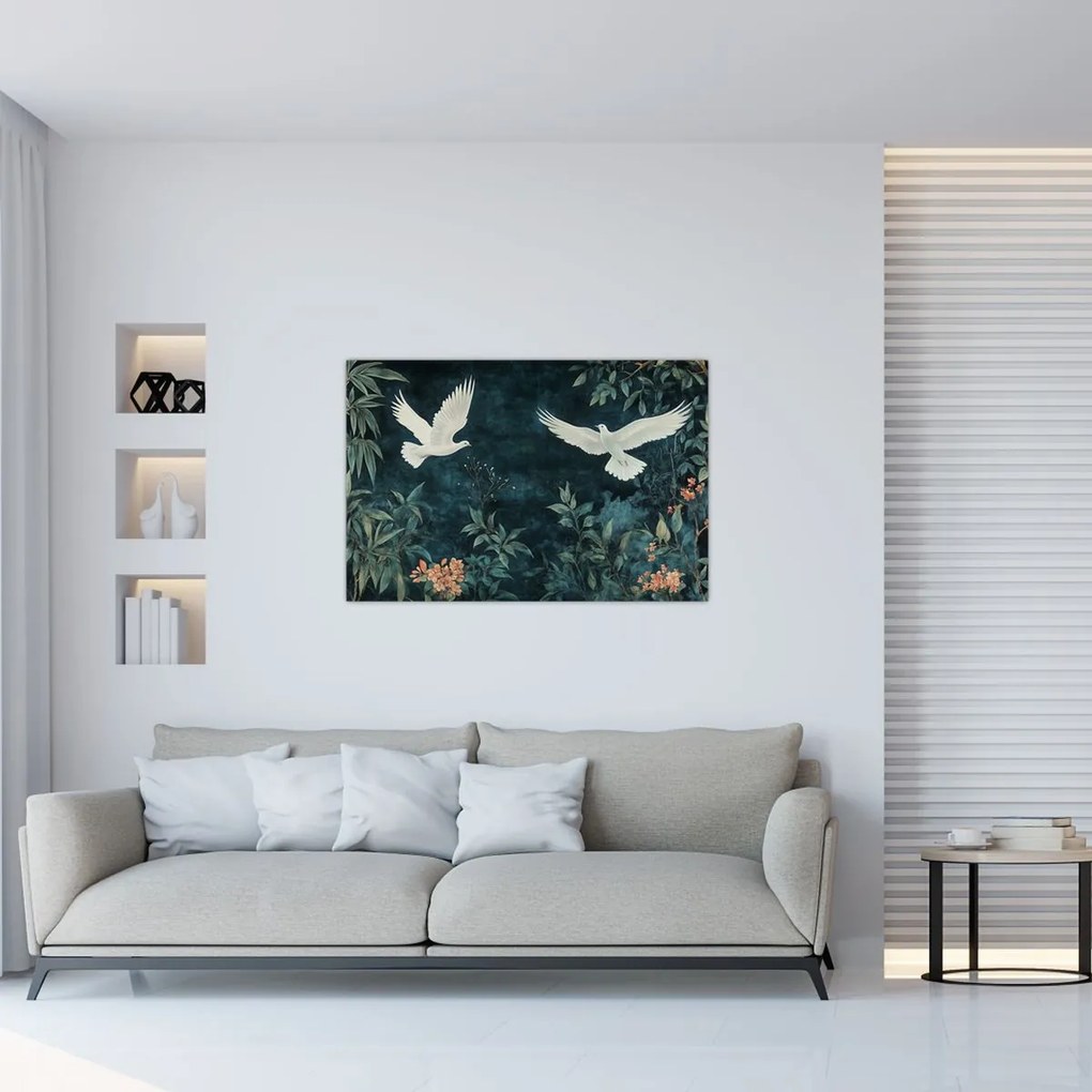 Obraz - Dve holubice (90x60 cm)
