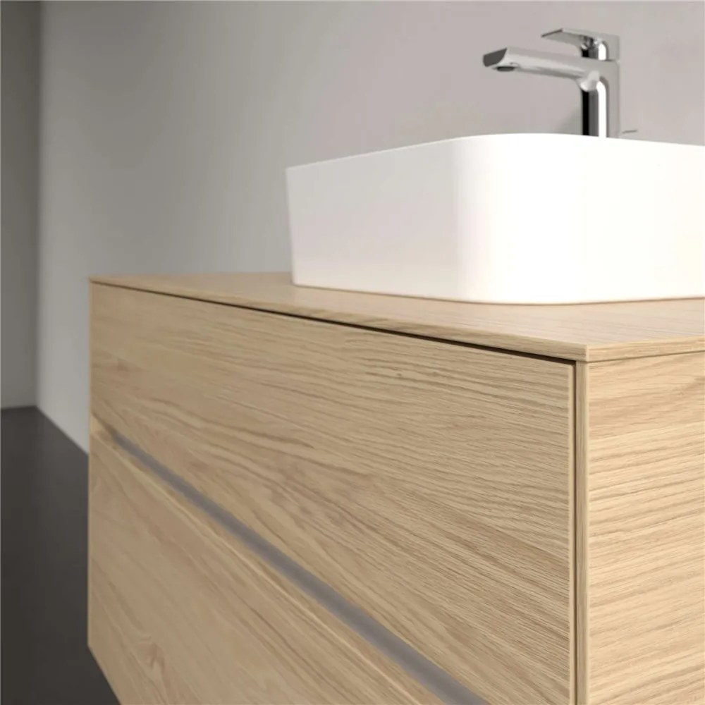 VILLEROY &amp; BOCH Collaro závesná skrinka pod umývadlo na dosku (umývadlo vpravo), 2 zásuvky, s LED osvetlením, 1000 x 500 x 548 mm, Nordic Oak, C096B0VJ