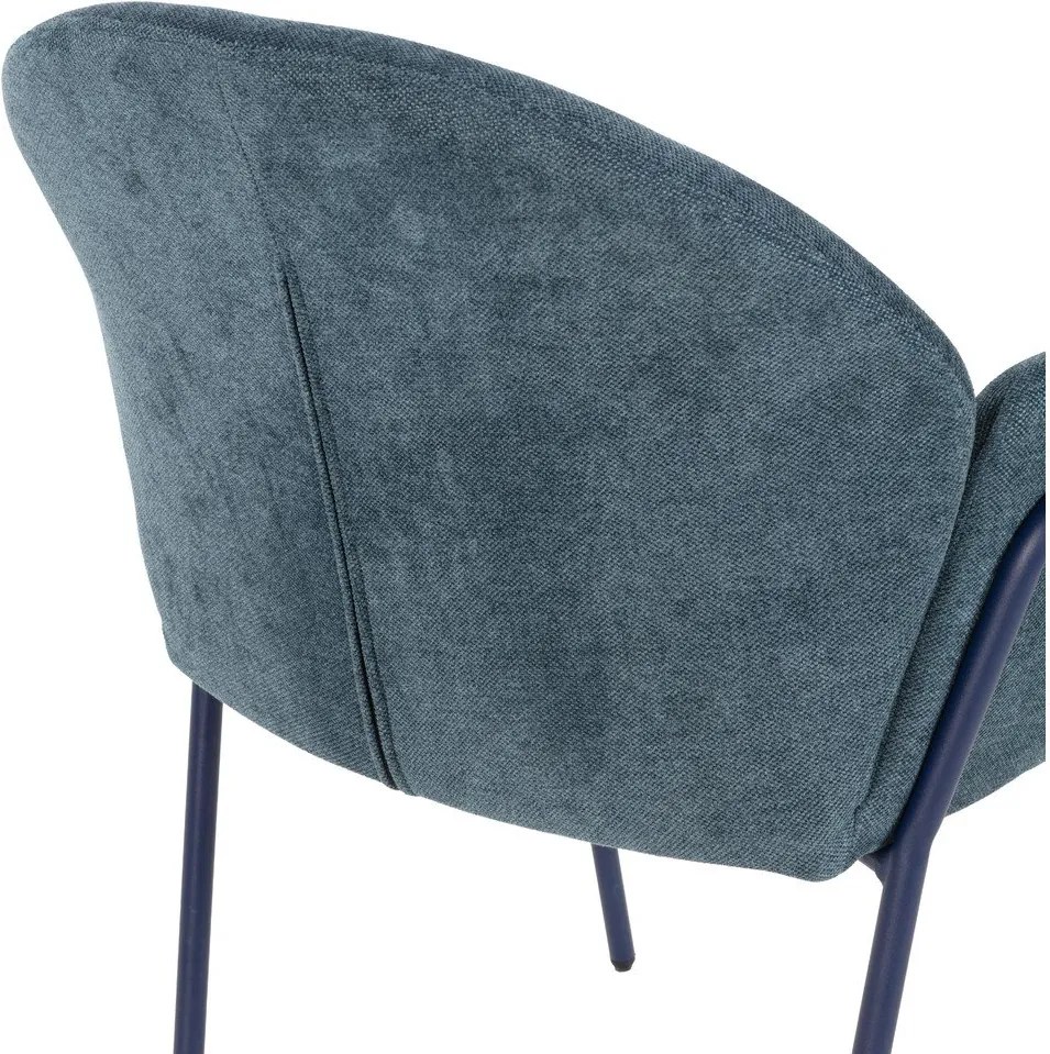 Modré čalúnené jedálenské kreslá v súprave 2 ks Aslin – MOME