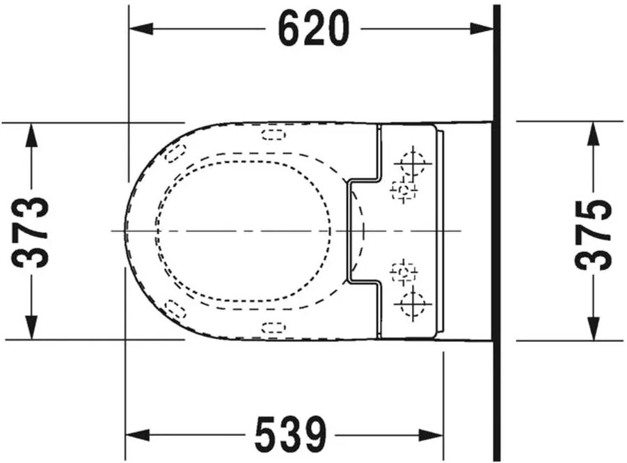 Duravit Starck 2 - závesné WC 37,5 x 62 cm, pre Sensowash sedátka, biele 2533590000