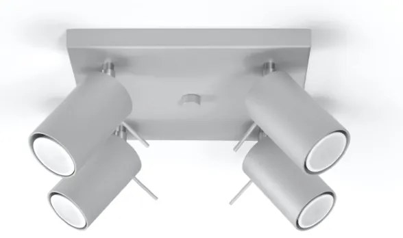 Stropné svietidlo Ring, 4x sivé kovové tienidlo, (možnosť polohovania)