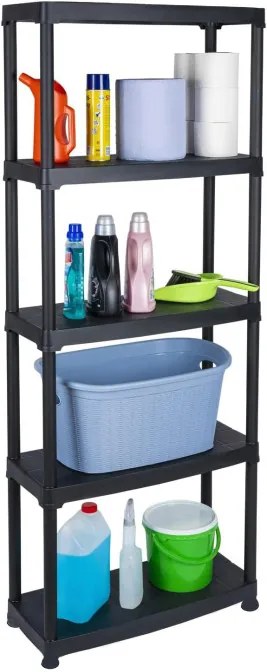 Plastový regál IRVING 171x61x31 cm čierny