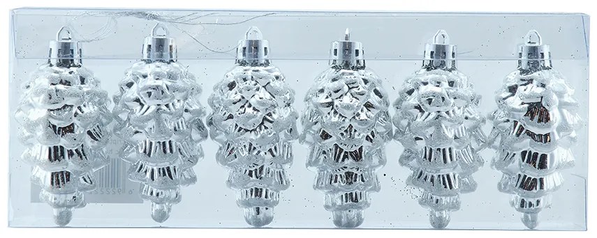 DECOLED Dekorácia v tvare kužeľa, 6 cm, 6x biela