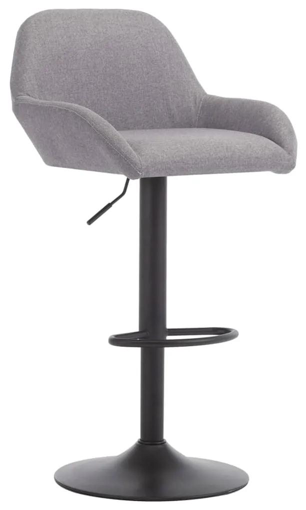 vidaXL Barová stolička s opierkami na ruky, svetlosivá, látka