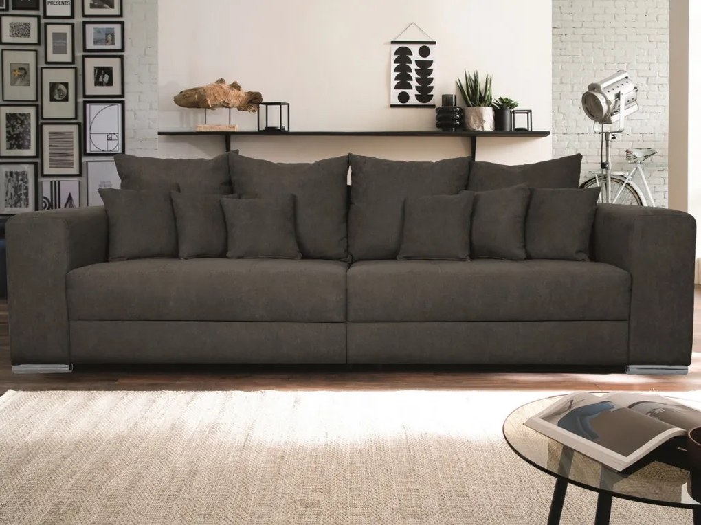 Široká pohovka Rosa, hnedá látka