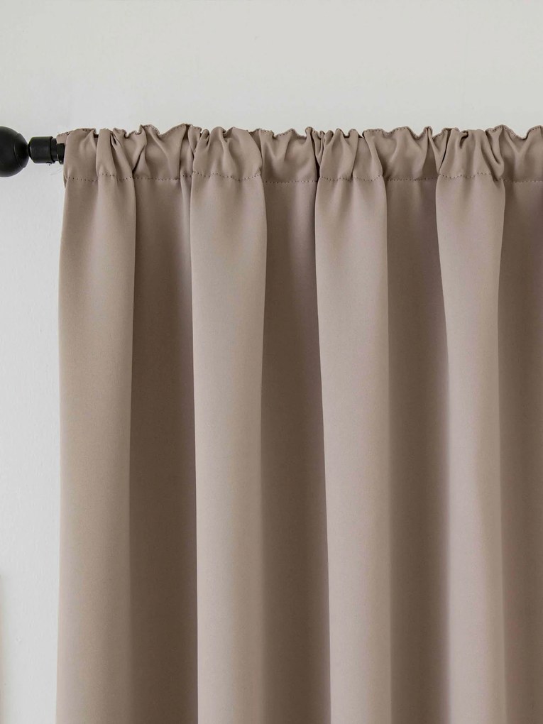 Blackout závesy Elias cappuccino – 140 × 280 cm (2 ks) - riasiaca stuha