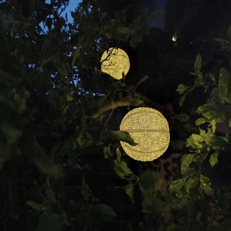 DECOLED Solární lampion, 30 cm, teple bílá, bílá