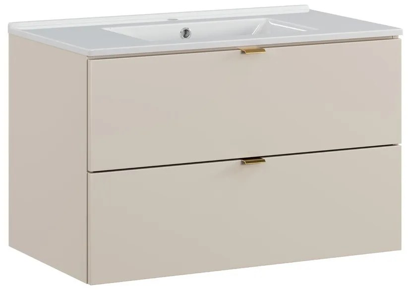 Závesná skrinka Dalia kašmírová so zápustným umývadlom 80 cm kašmír