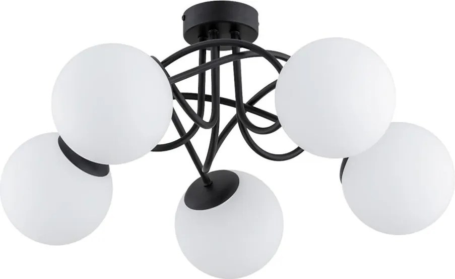 Prisadený luster BANKO 5xE14/10W/230V čierna