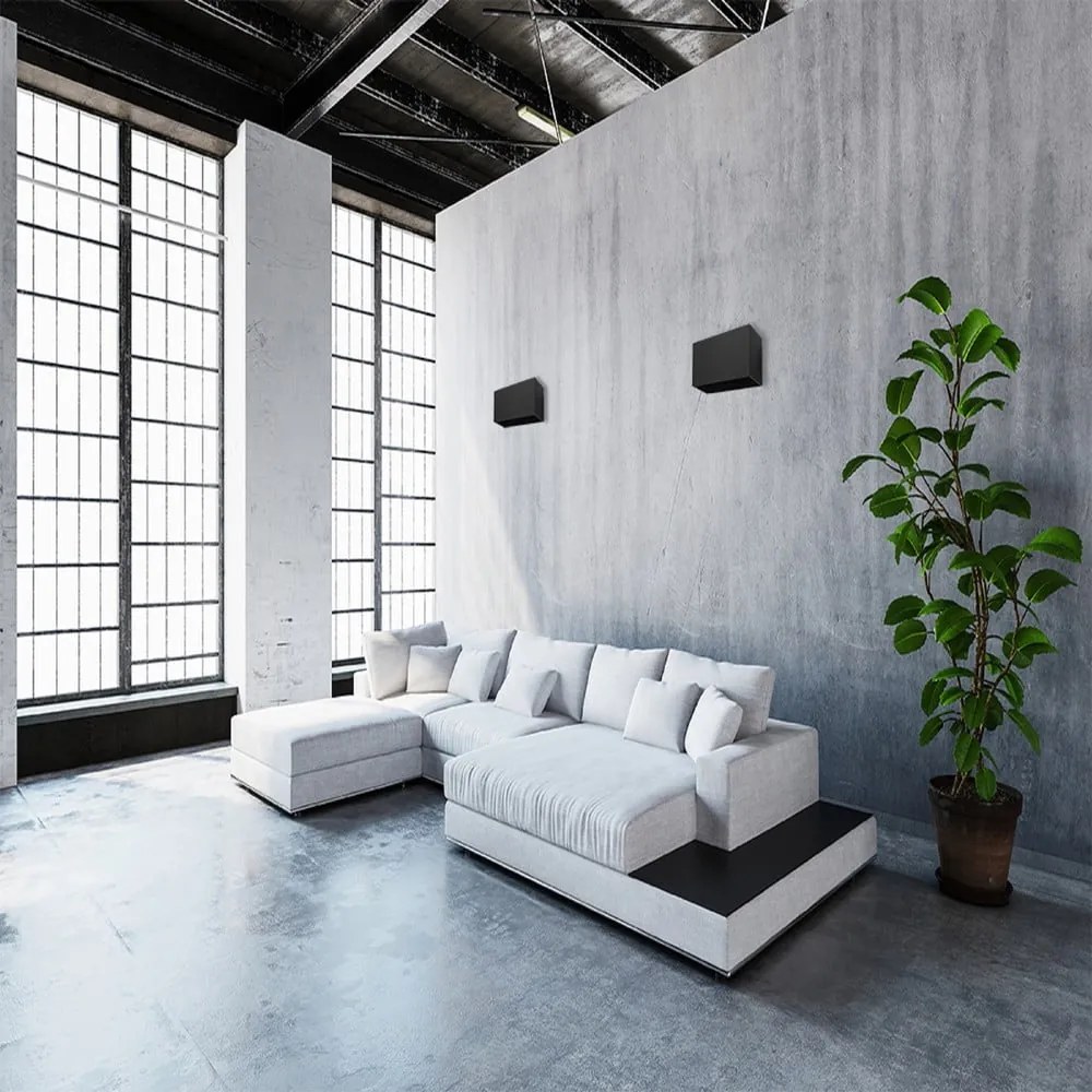 Čierne nástenné svietidlo Sollux Geo Maxi