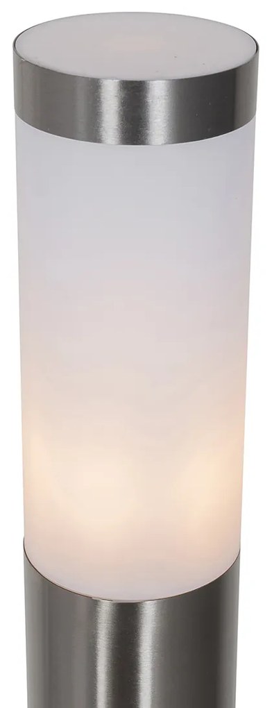 Moderná vonkajšia lampa na stĺp oceľ s opálom 80 cm IP44 - Rox
