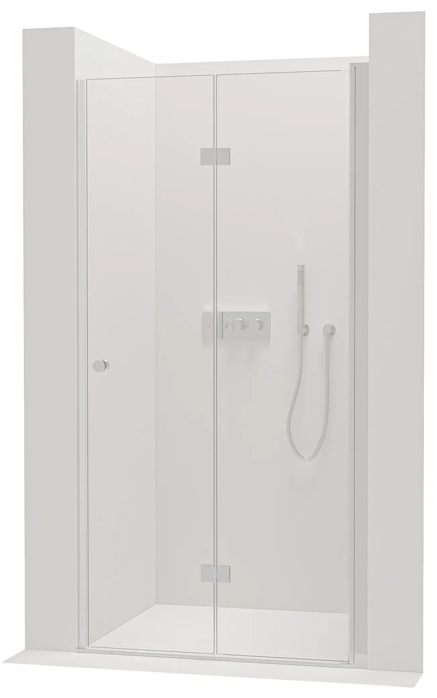 Cerano Volpe, skladacie sprchové dvere 90x190 cm, 6mm číre sklo, chrómový profil, CER-CER-423300