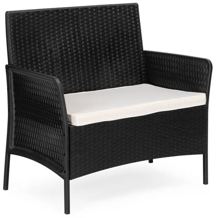 ZÁHRADNÝ SET ALIDA ČIERNY POHOVKA + 2 x KRESLO + STOLÍK