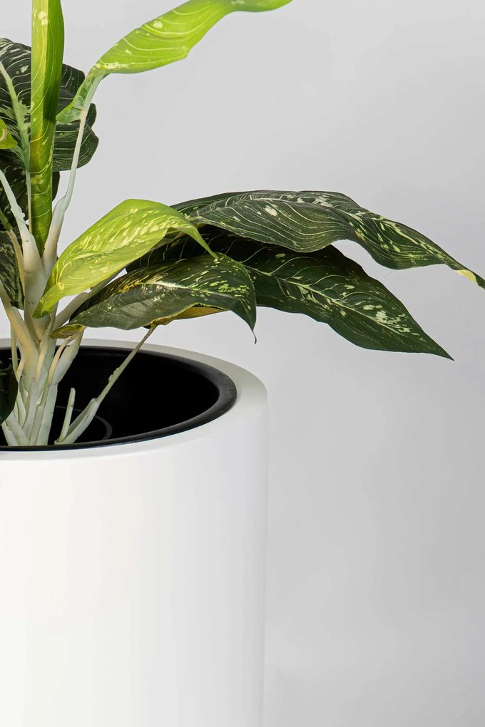 Okrúhly kvetináč ESTRA, výška 60 cm, biely mat