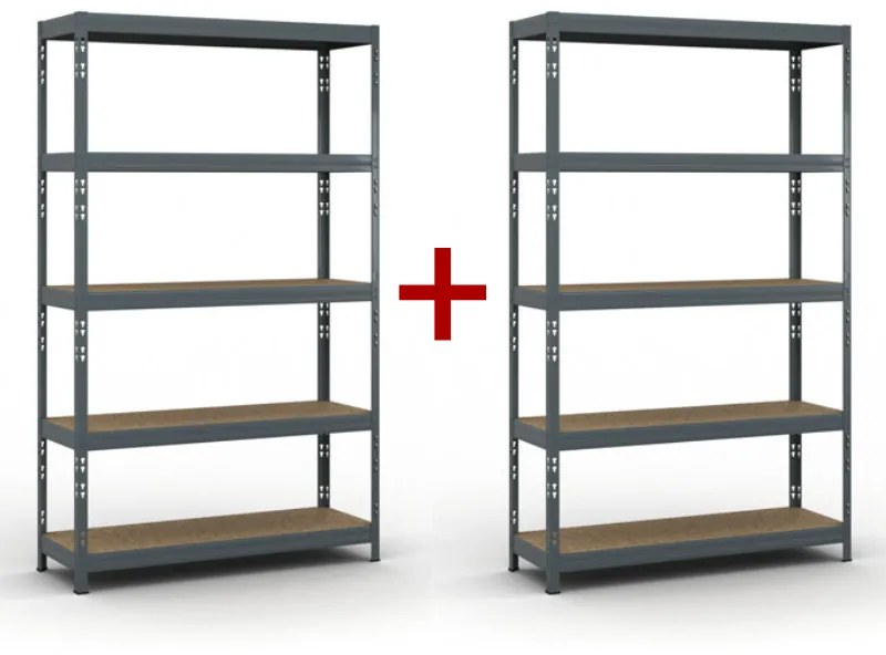 Policový regál 1+1 ZADARMO, 1966x1200x400 mm, nosnosť 280kg