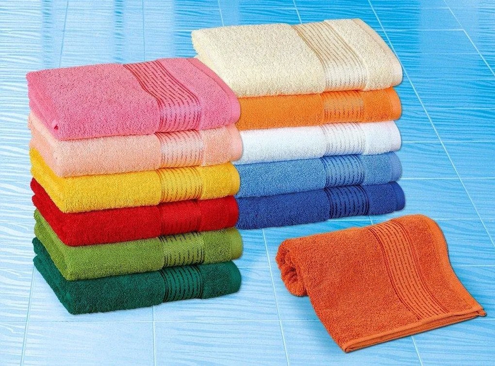 Froté uterák 50x100cm prúžok 450g terra