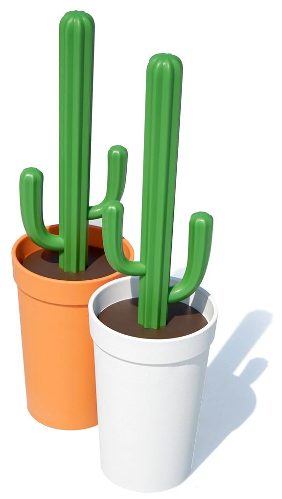 Vtipná WC kefa (kaktus) QUALY Cacbrush, biela-zelená QL10279-WH